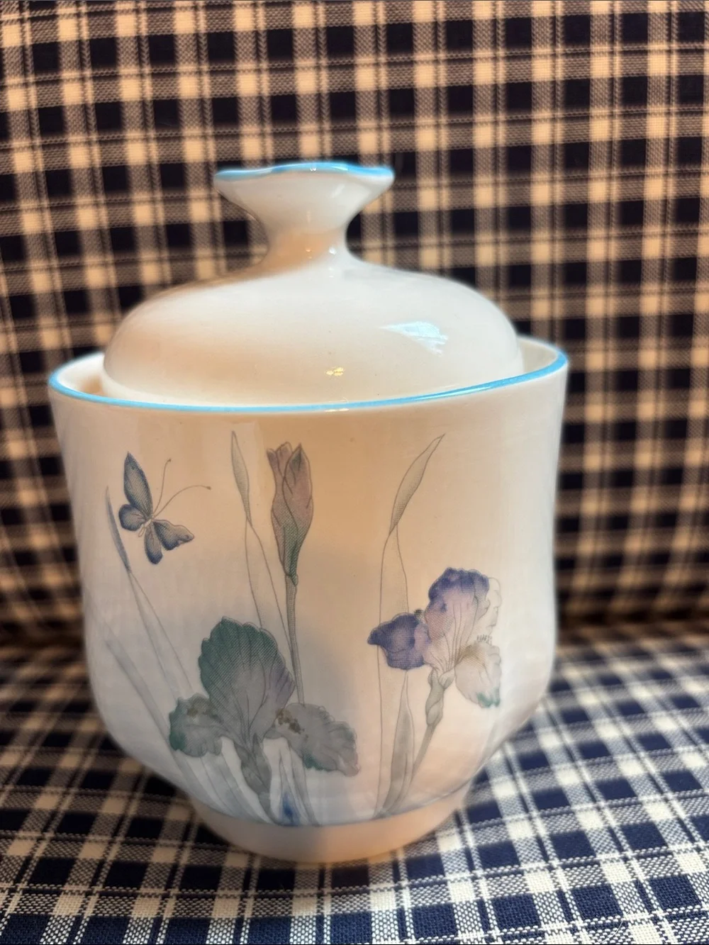 White Porcelain Lidded Canister homemade lavender soy candle